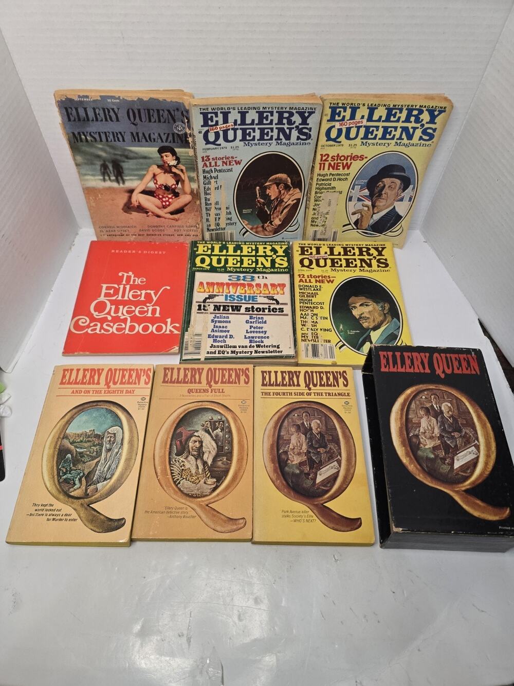 Lot of 9 Ellery Queen Vintage Pocket Books 50's